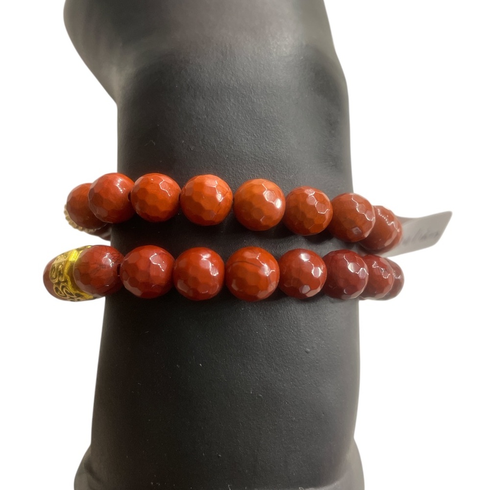 Orange Carnelian Faceted Gemstone Bracelet - Picture 5 of 7